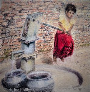 Pastel sec sur papier artisanal coton - 50*50cm d'après une photo d'Alexandre Peplaw avec son autorisation (inspiration non copie conforme)